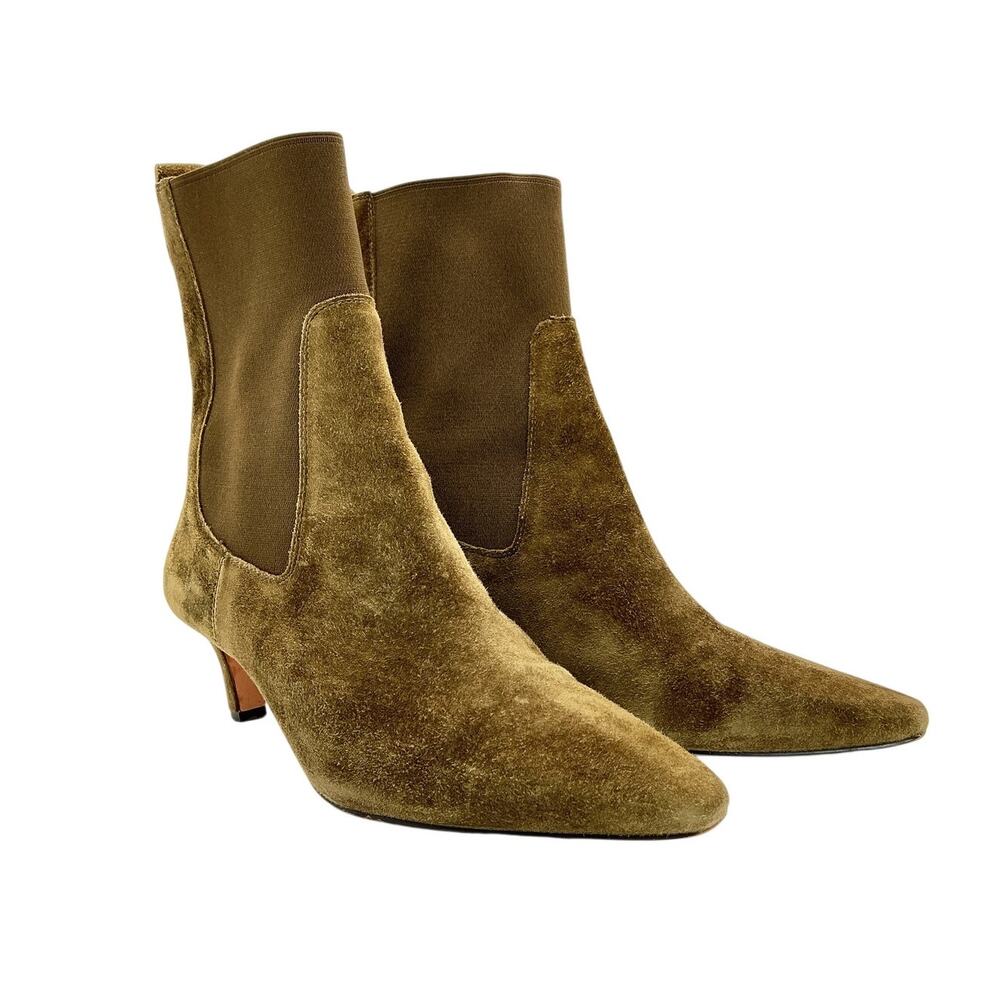 J Crew Suede Green Stevie Pull On Boots Size 8 - Picture 2 of 6